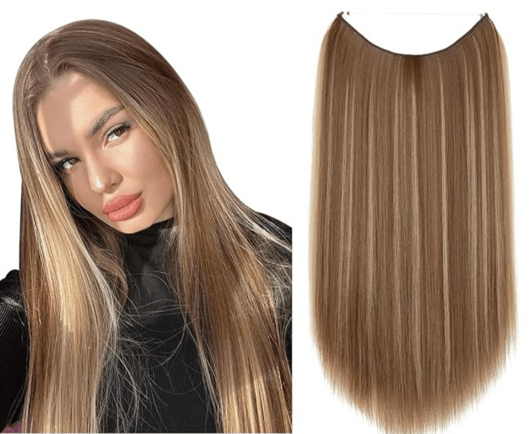 ash blonde halo hair extensions