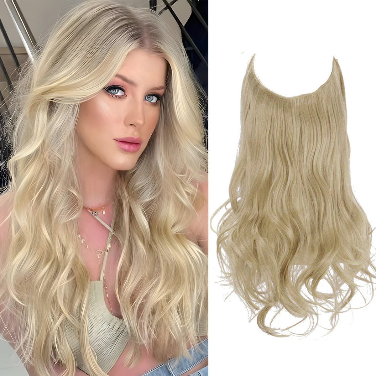 Pale Ash Blonde Wavy (22 Inch)