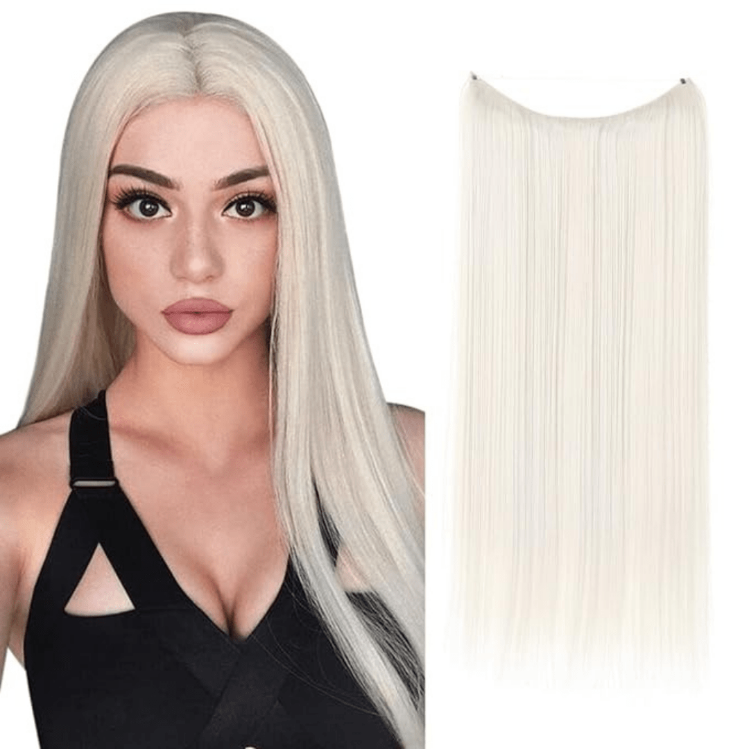 platinum blonde halo hair extensions