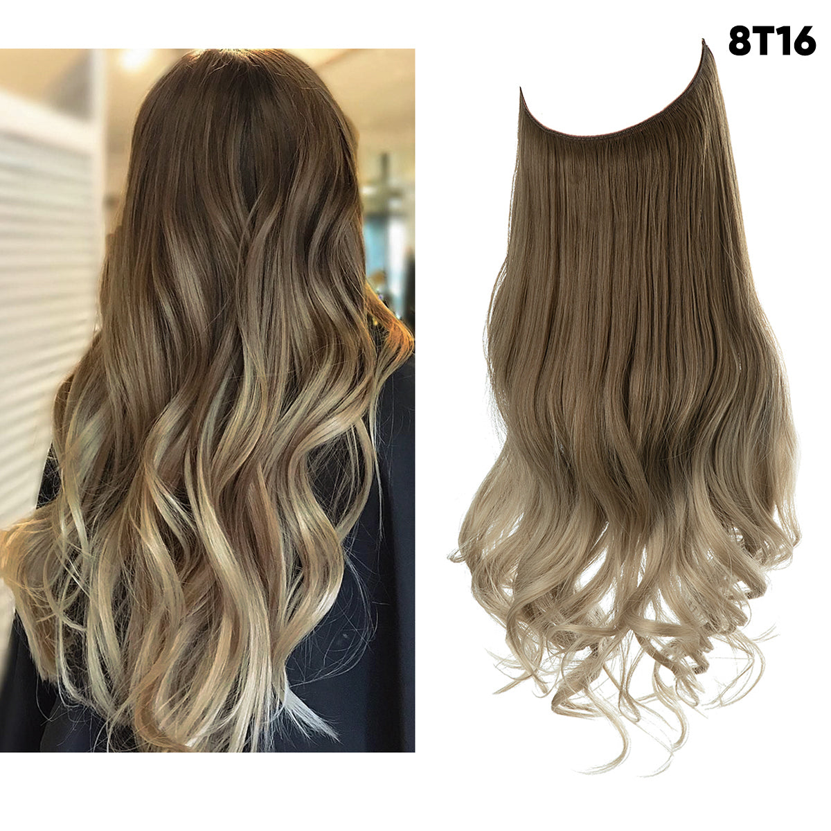 Brown to Ash Blonde Wavy (14 Inch)