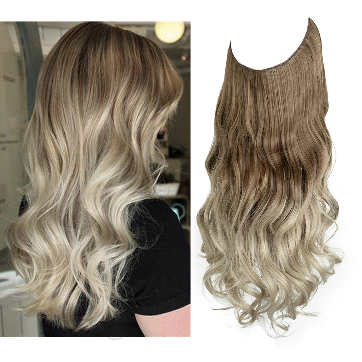 Brown to Cool Blonde Wavy (18 Inch)